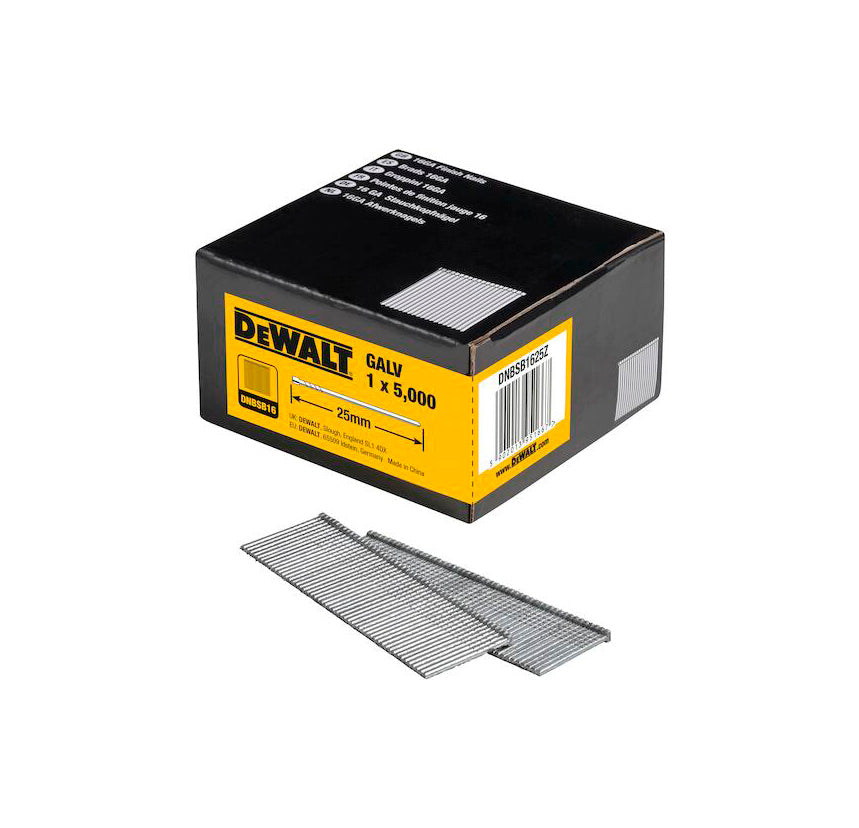 Caja Clavos galvanizados 1.6x25mm 5000uds Dewalt DNBSB1625Z