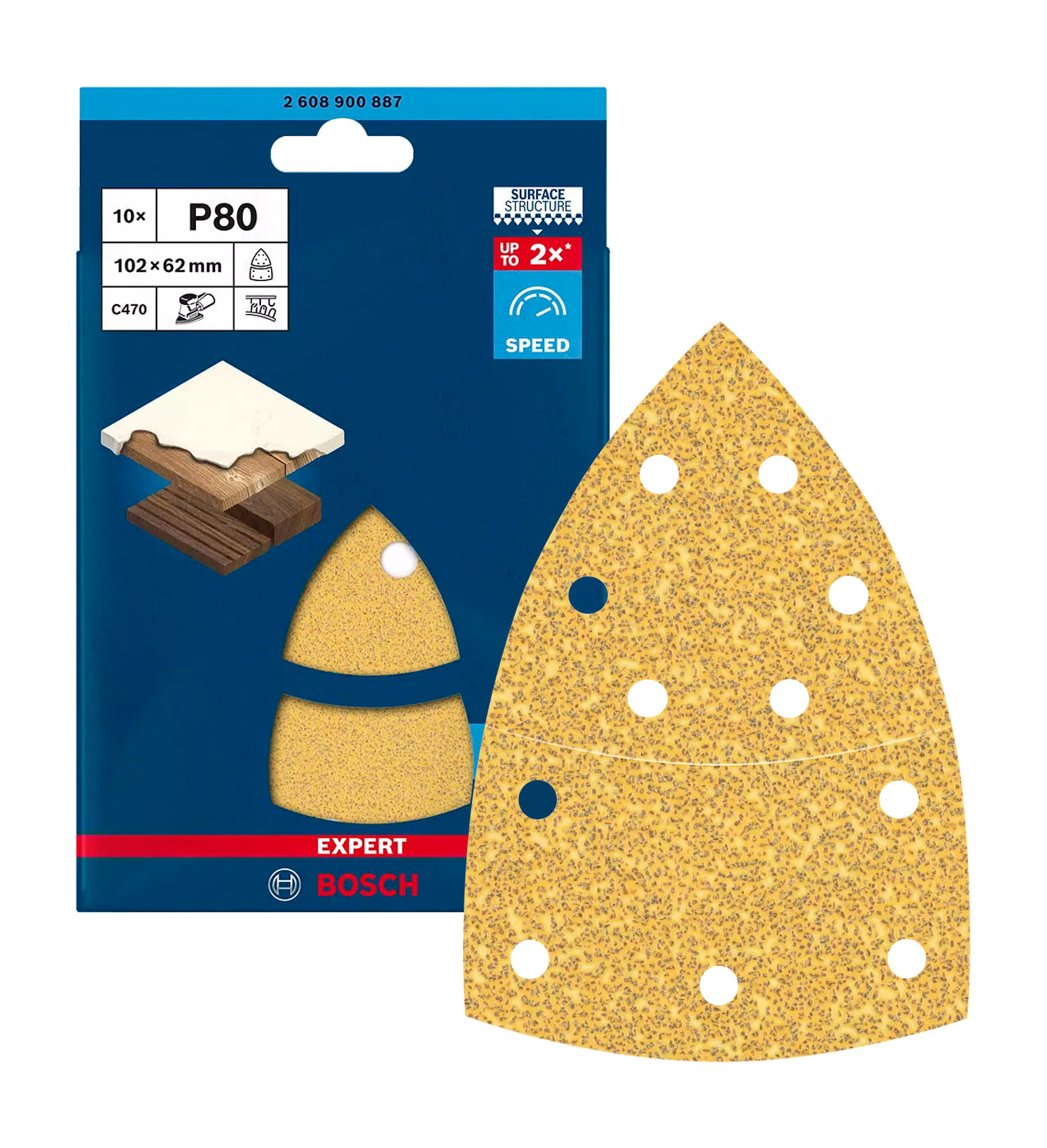 Sandpaper for multi-sanders 102x62.93mm Expert C470 10 pcs Bosch