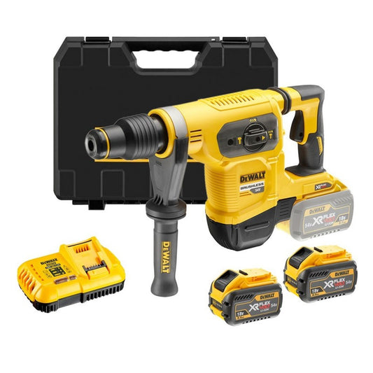 Martillo Flexvolt SDS-MAX Dewalt 54V 6,1J DCH481X2 con baterías 9Ah