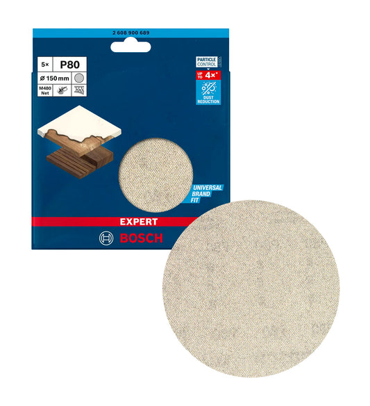 Bosch EXPERT M480 150mm 80g sanding mesh for orbital sanders 5 pcs