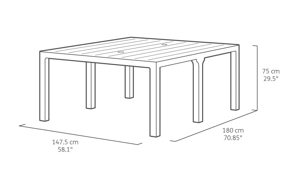 Mesa de jardín extensible Julie Doble Keter CURVER - 8