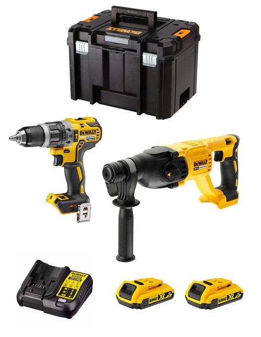 Dewalt DCD796 Hammer Drill Kit + DeWALT DCH133 Drill Hammer + 2bat 2Ah + Charger + TSTAK VI DCK233D2