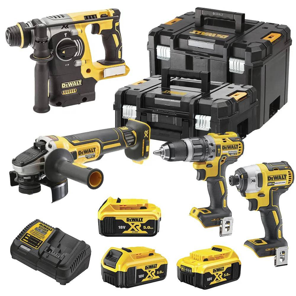 Power Kit Dewalt Hammer + Drill + Grinder + Cordless Impact Screwdriver DCK422P3T