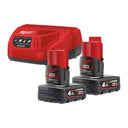 Powerpack M12 Taladro + Llave de impacto + 2bat + cargador Milwaukee con maletín M12 FPP2H2-402X  - 4