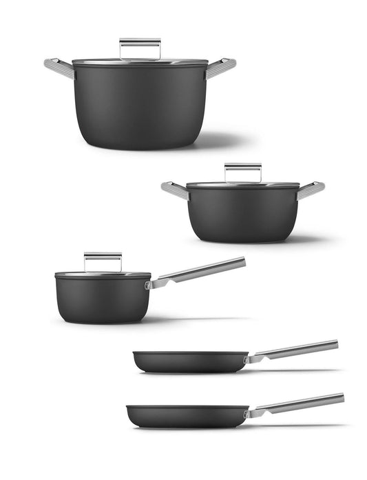 Conjunto 5 piezas menaje para cocina Negro Mate Smeg