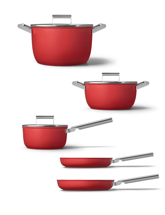 Conjunto 5 piezas menaje para cocina Rojo Mate Smeg