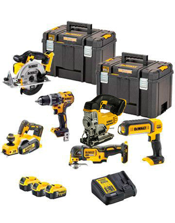 Power kit 6 herramientas Dewalt a batería 18V DCK665P3T