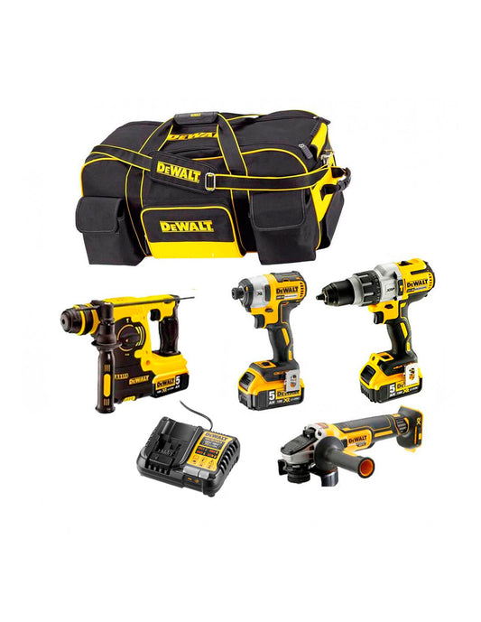 Power Kit Dewalt Martillo + Taladro + Amoladora + Atornillador Impacto DCK434P3