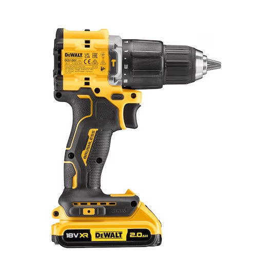 XR 18V ​​Hammer Drill Limited Edition 100 Years with 2bat 2Ah + Dewalt DCD100YD2T Case