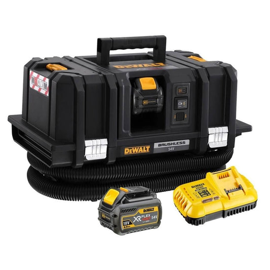 Aspirador Sólidos y líquidos 54V XR Flexvolt Clase M Dewalt + 2 baterías 6.0Ah y cargador DCV586MT2