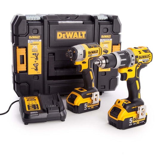 Set Hammer Drill + Impact Screwdriver 18V 2Bat 18V 5Ah XR Dewalt DCK266P2T