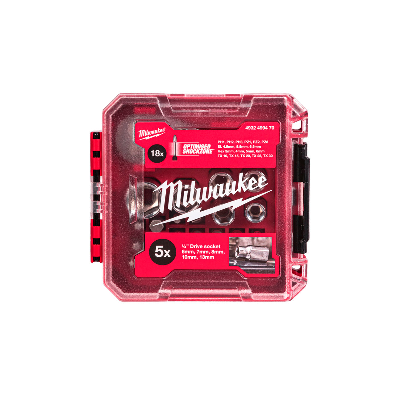 25pc 1/4″ Drive Compact Ratchet Set with Bits Milwaukee 4932499470