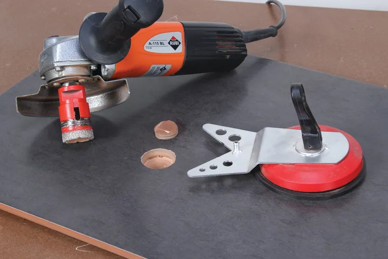 Kit of 4 diamond drill bits + Multidrill Guide DRYGRES Rubi