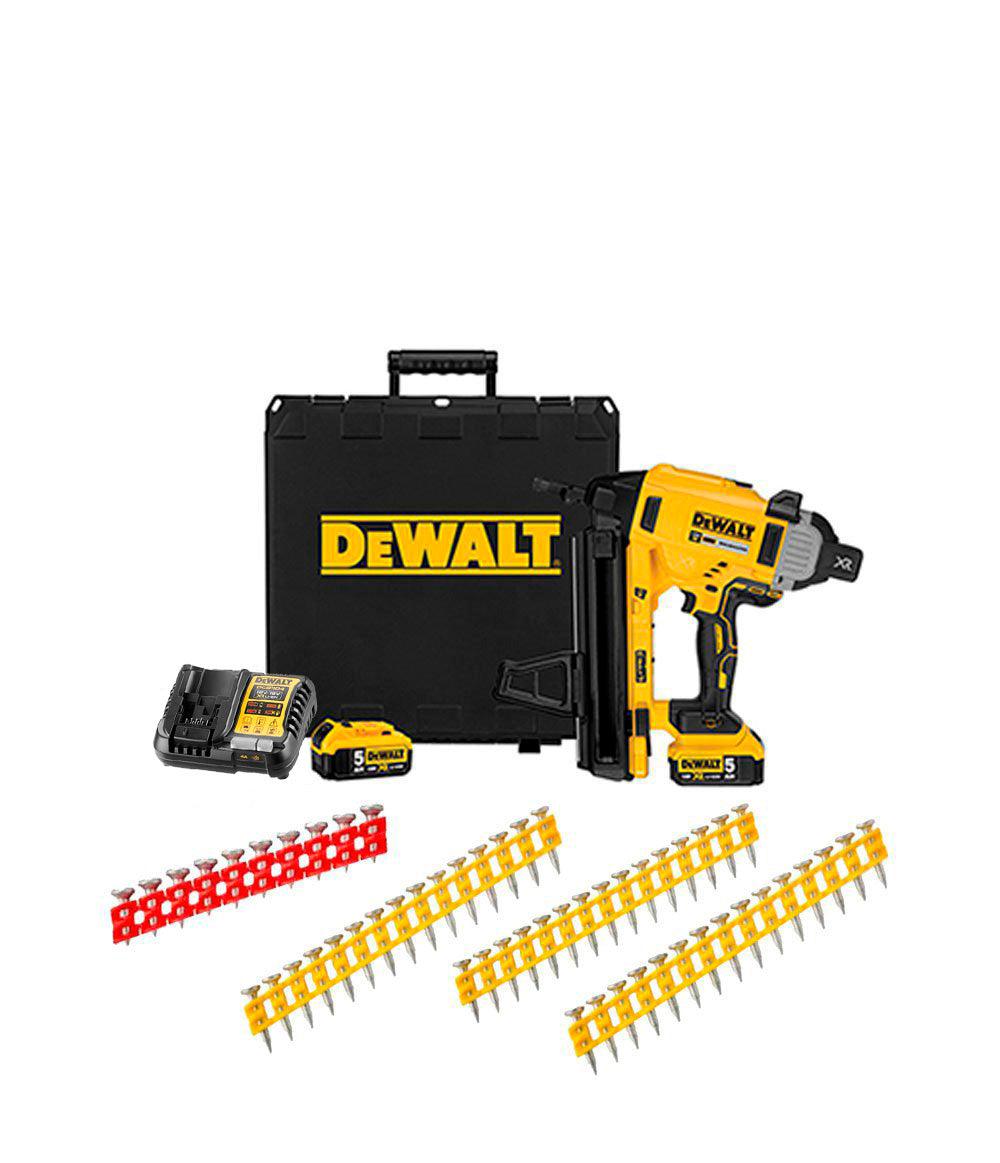 18V DCN890P2 Battery-Powered Concrete and Steel Nailer Combo + 16,080 Dewalt Nails