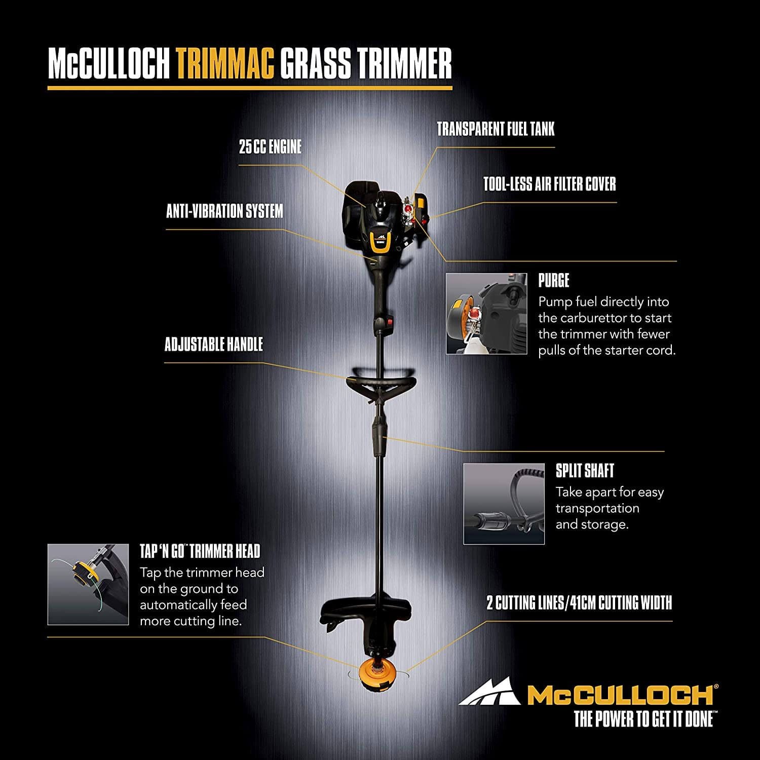 Desbrozadora a Gasolina 0.6kW 40cm McCulloch TRIMMAC MCCULLOCH - 2