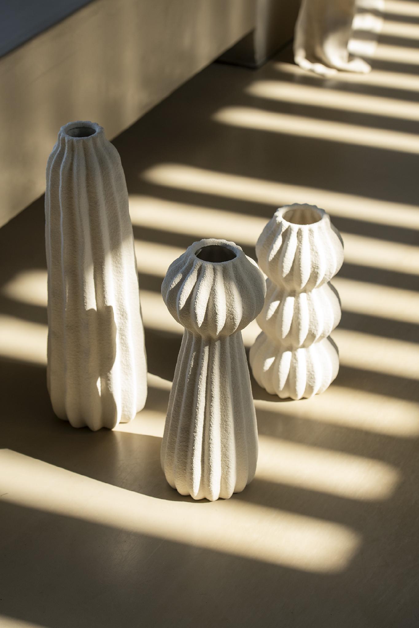 Kaduna white ceramic vase 30 cm Andrea House