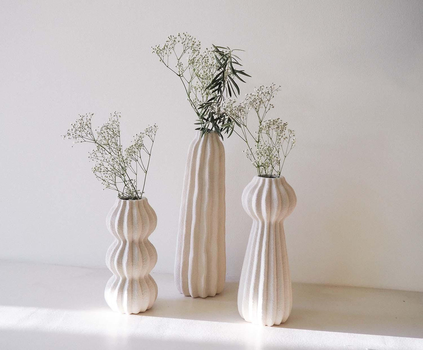 Kaduna white ceramic vase 30 cm Andrea House