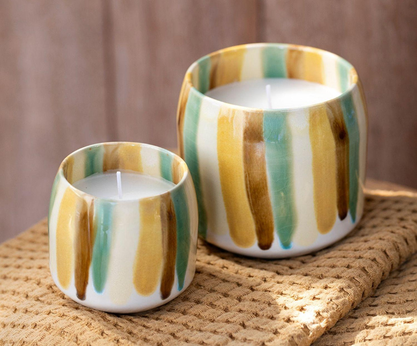 Ceramic candle in Lima with vanilla gun by Andrea House