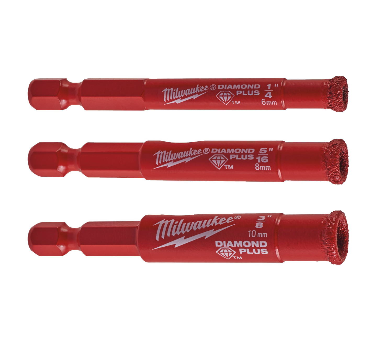 Set of 3 Diamond Max Milwaukee drill bits