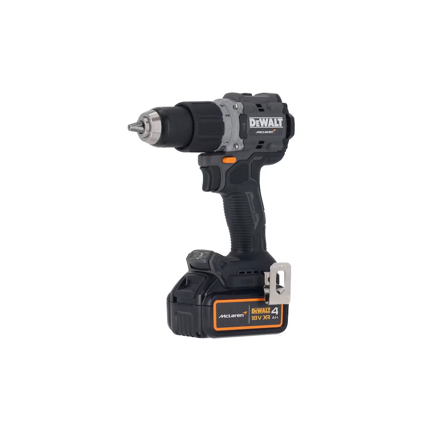 Taladro percutor McLaren 18V 90Nm 13mm con 2 baterías 4Ah + Maletín Dewalt DCD85MM2T