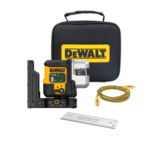 Nivel láser autonivelante Verde USB-C de 3 líneas 180º Dewalt DCLE14301GB