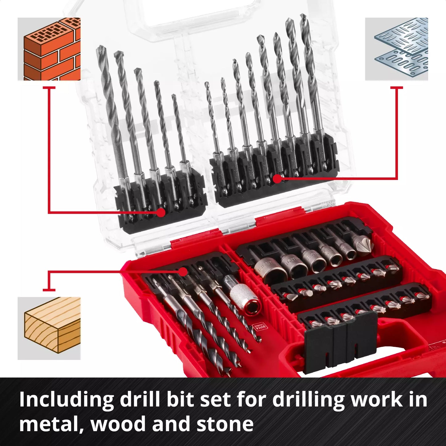 Einhell 49109053 L-CASE 40-piece bit and drill set