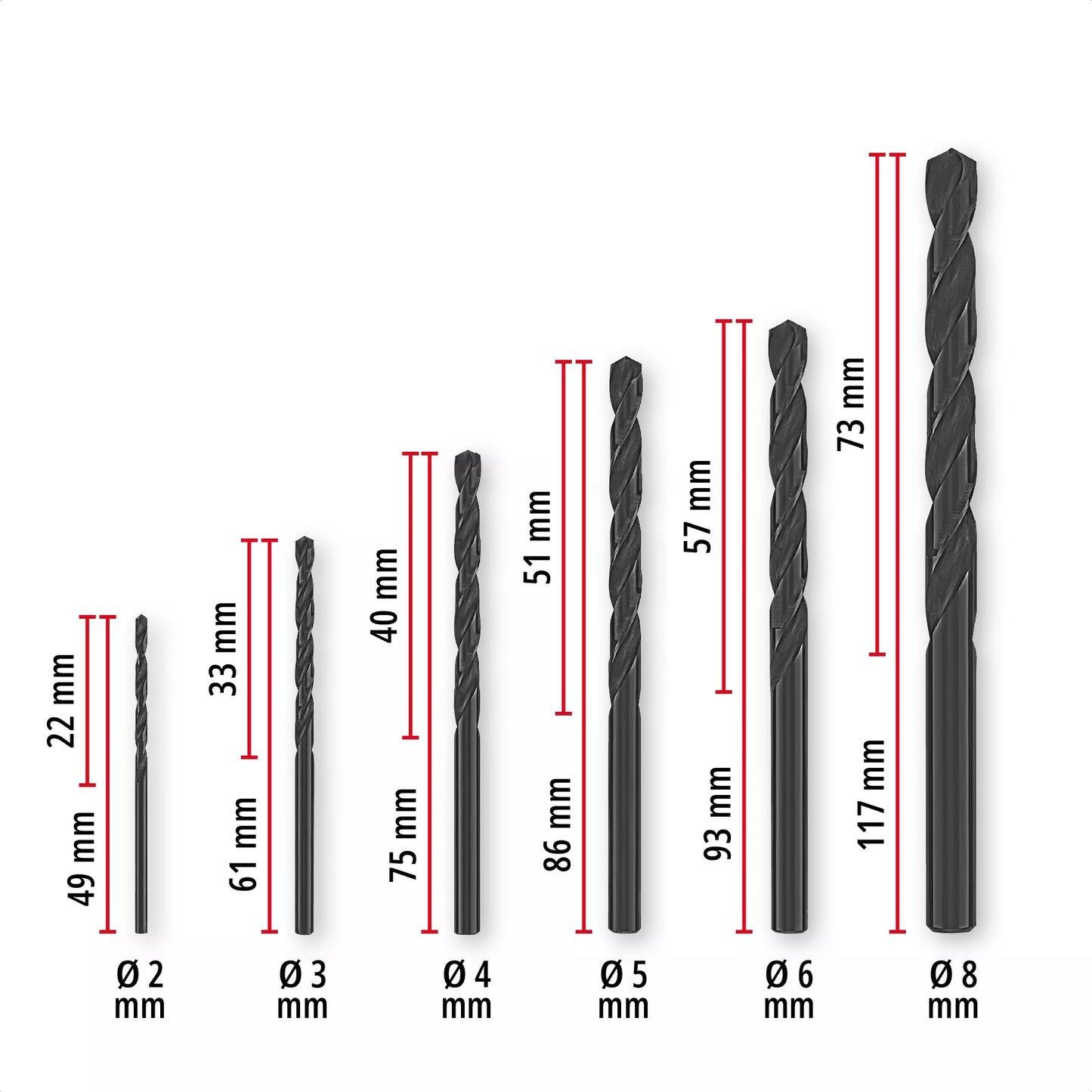 Juego de 6 brocas HSS-R LS Einhell 49423006