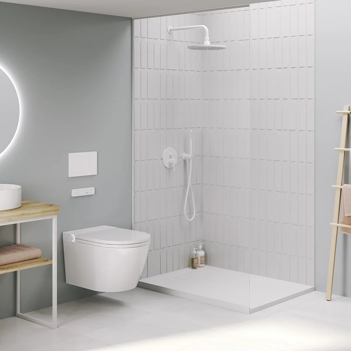 Mizubath Rada wall-hung White Japanese Toilet with Smart Cleaning