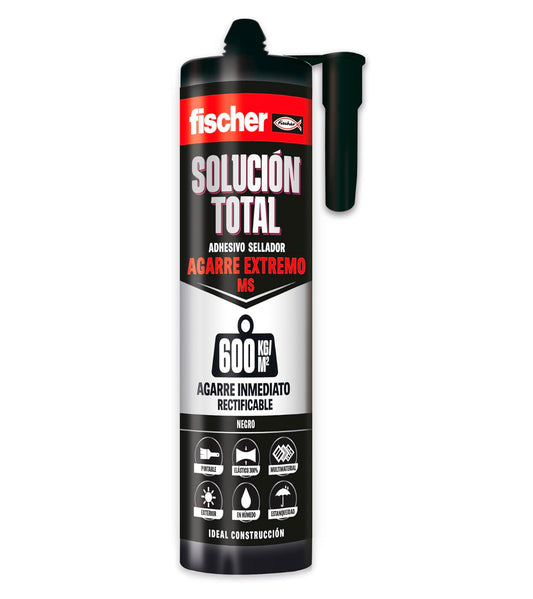 Fischer Sealant Adhesive Cartridge Total Solution Extreme Grip MS 290ml Black