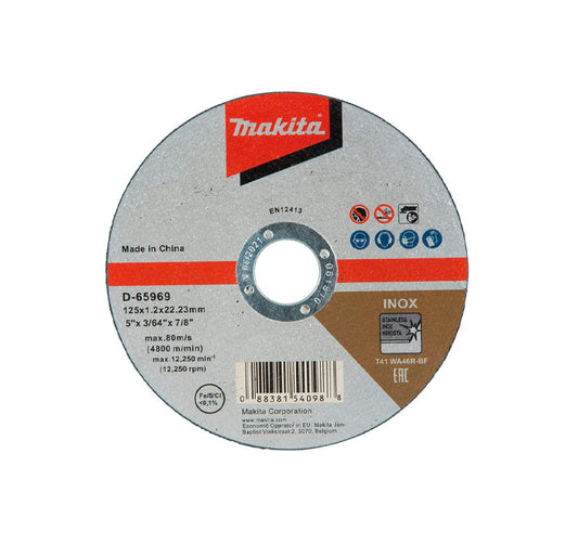 Box of 10 Makita D-65953-10 115mm Stainless Steel Cutting Discs