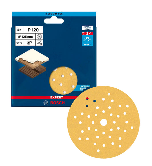 Bosch EXPERT C470 multi-perforated sandpaper for eccentric sanders 125mm 120g 5 pcs