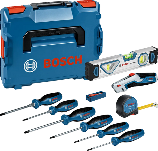 Set de destonilladores y herramientas manuales 19uds con maletín PRO Bosch