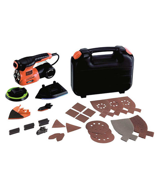 Lijadora multifuncional Black&Decker KA280LK - 220w  tecnología autoselect 4 en 1 con 22accesorios y bolsa de transporte